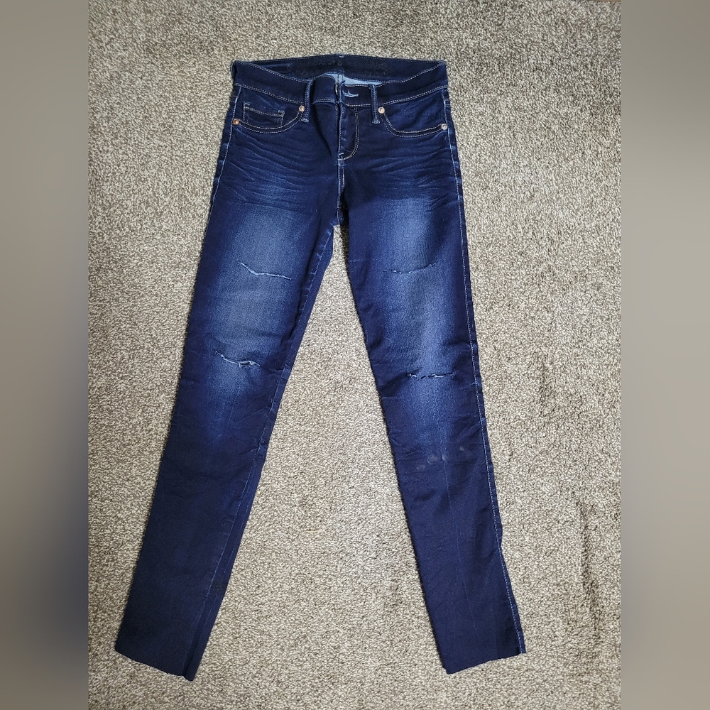 Women's Dark Blue Jeans EXPRESS JEGGINGS SIZE 0 FIT LIKE A SIZE 24/25
